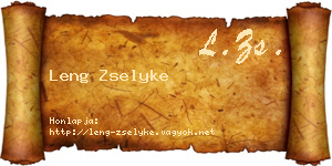 Leng Zselyke névjegykártya